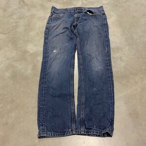 ADAM LEVINE The Dean Mens Jeans W32 X L30 Dark Wash Distressed Denim